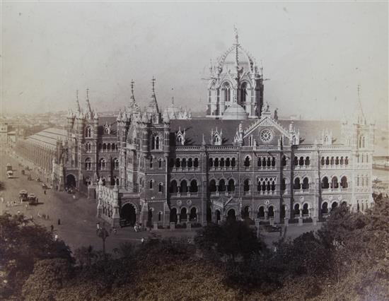 A late Victorian album of photographic views of India, each 8.25 x 10.75in.